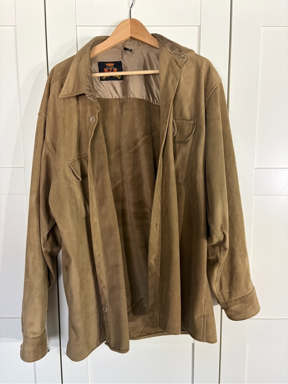 7 Diamonds Suede Shirt Jacket in Taupe W